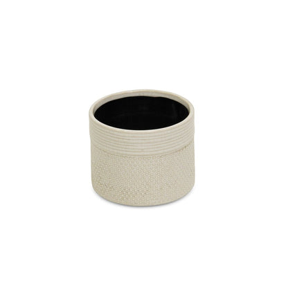 Off White Ceramic 42 Ounce Dotted Round Distressed Pot Planter HomeRoots