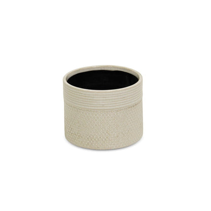 Off White Ceramic 42 Ounce Dotted Round Distressed Pot Planter HomeRoots