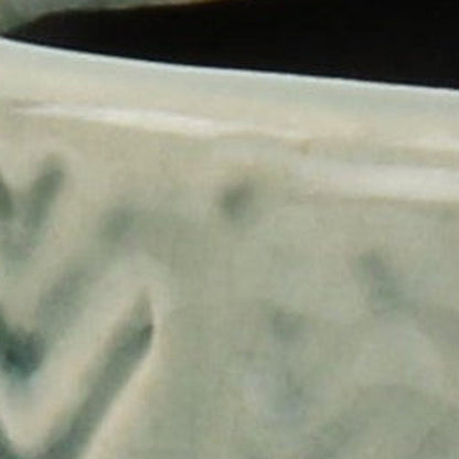 Green Ceramic 16 Ounce Geometric Round Distressed Pot Planter HomeRoots