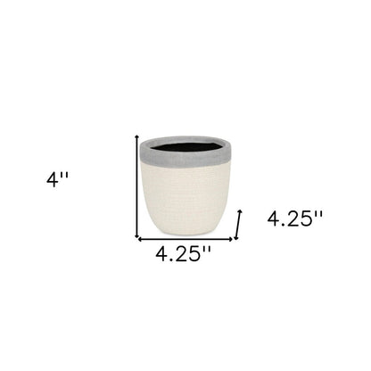 Gray And Ivory Ceramic 41 Ounce Crackle Round Distressed Pot Planter HomeRoots