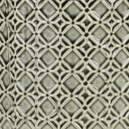 6" Gray Geometric Ceramic Indoor Outdoor Round Pot Planter HomeRoots