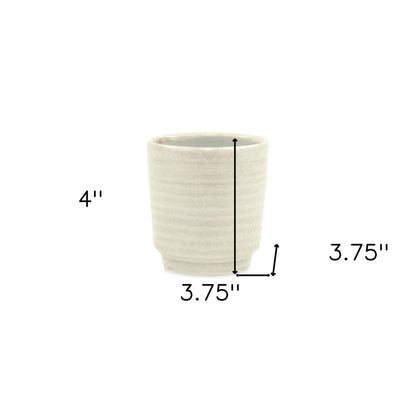 White Ceramic 15 Ounce Round Distressed Pot Planter HomeRoots