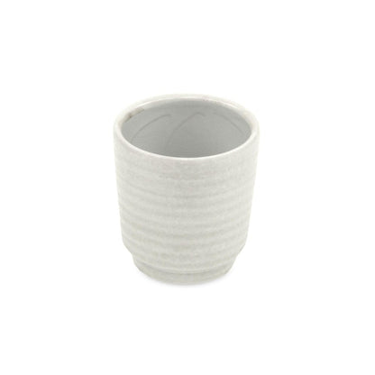 White Ceramic 15 Ounce Round Distressed Pot Planter HomeRoots