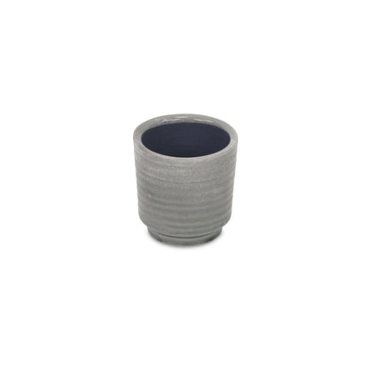 Gray Ceramic 5 Ounce Striped Round Distressed Pot Planter HomeRoots