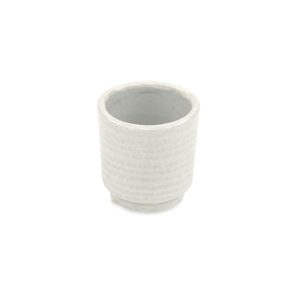 White Ceramic 6 Ounce Round Distressed Pot Planter HomeRoots
