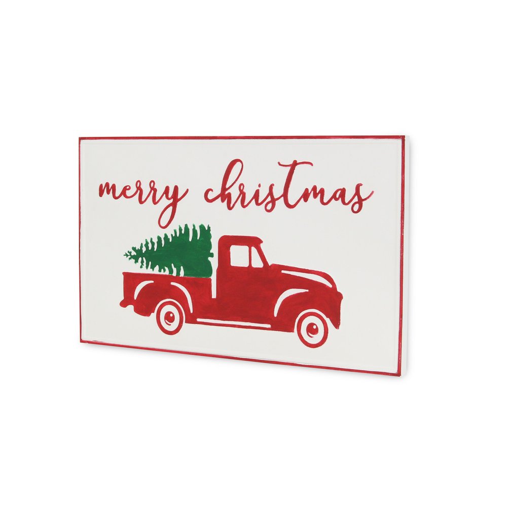 14" X 23" White and Red Handcrafted Merry Christmas Metal Wall Decor — view 3