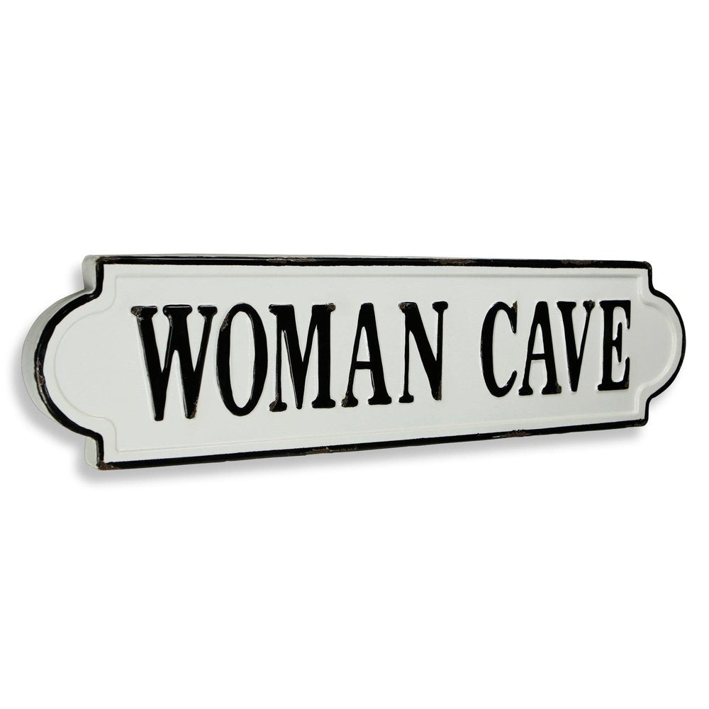 8" X 32" White and Black Woman Cave Metal Wall Decor — view 3