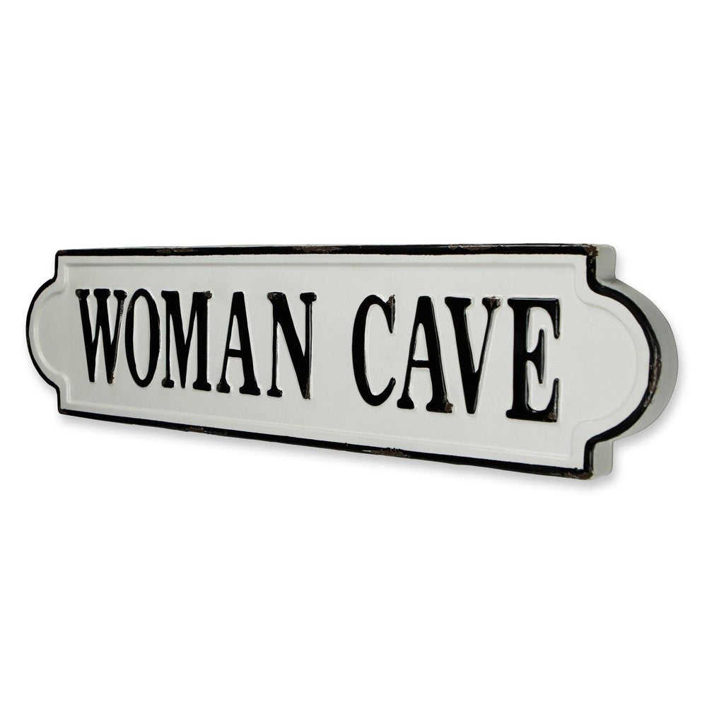 8" X 32" White and Black Woman Cave Metal Wall Decor — view 4