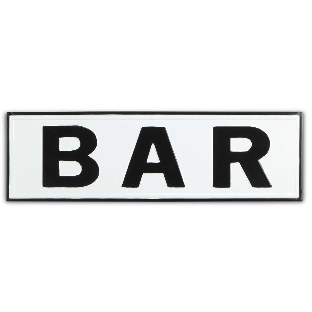 8" X 25" White and Black Handcrafted Bar Metal Wall Decor — view 1