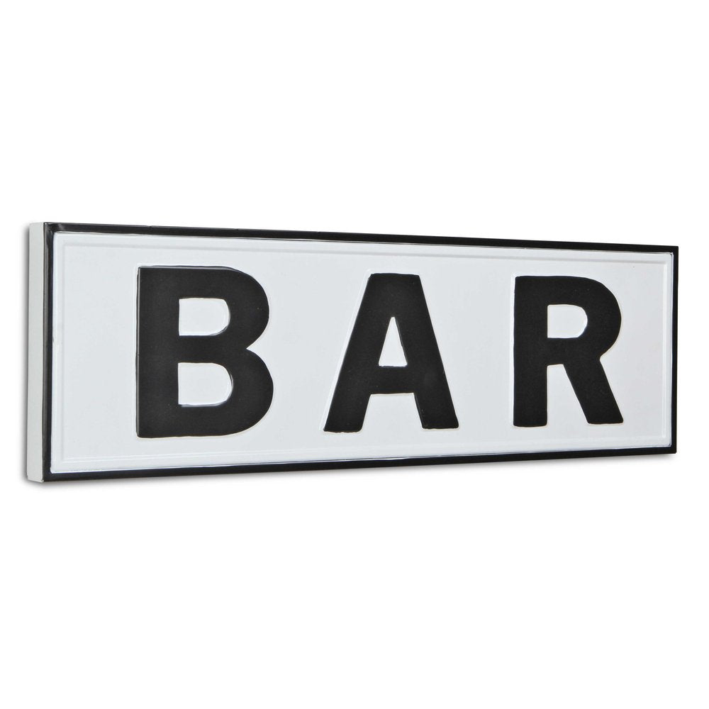 8" X 25" White and Black Handcrafted Bar Metal Wall Decor — view 2
