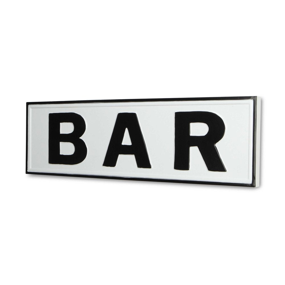 8" X 25" White and Black Handcrafted Bar Metal Wall Decor — view 3