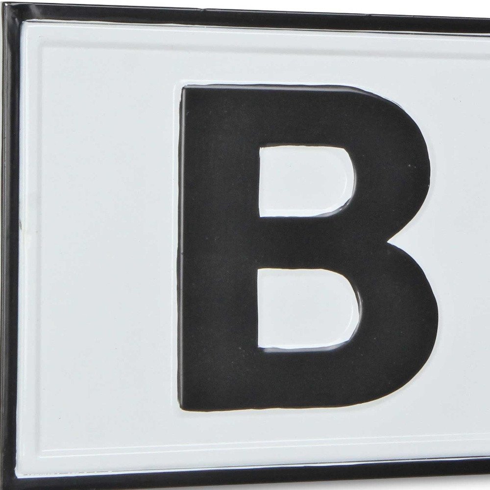 8" X 25" White and Black Handcrafted Bar Metal Wall Decor — view 5