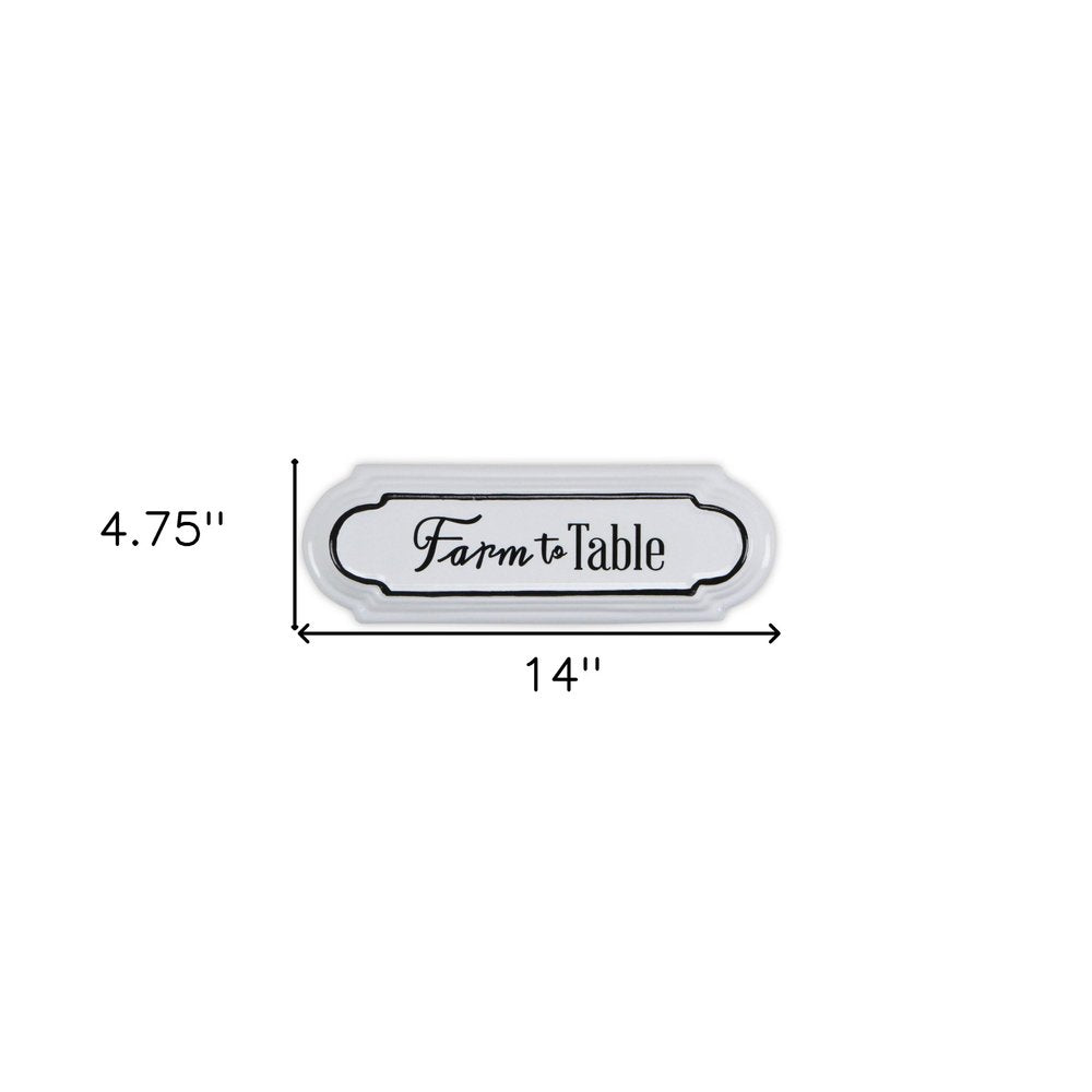 5" X 14" Black And White Farm To Table Metal Wall Decor — view 4