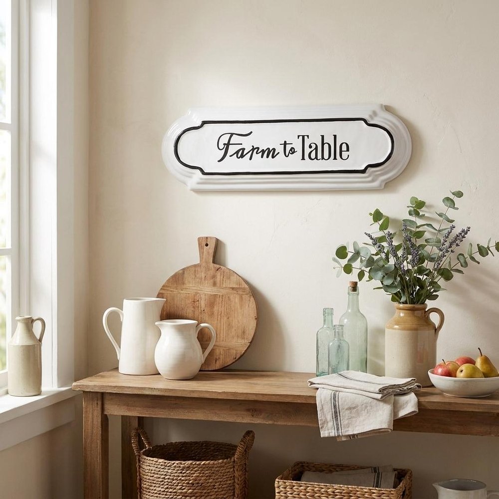 5" X 14" Black And White Farm To Table Metal Wall Decor — view 5
