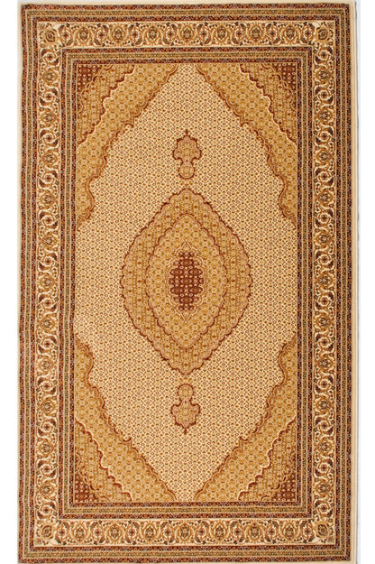 15' Runner Beige and Ivory Oriental Power Loom Runner Rug