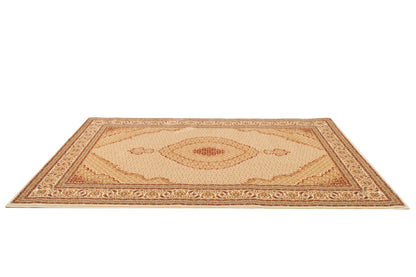 13' Runner Beige and Ivory Oriental Power Loom Runner Rug