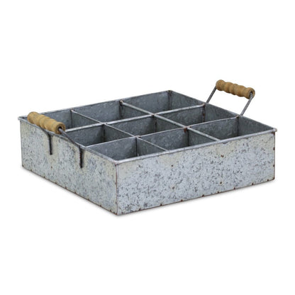 12" Silver Galvanized Metal Box HomeRoots