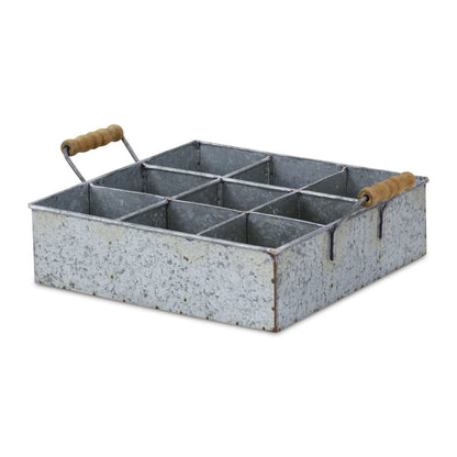 12" Silver Galvanized Metal Box HomeRoots