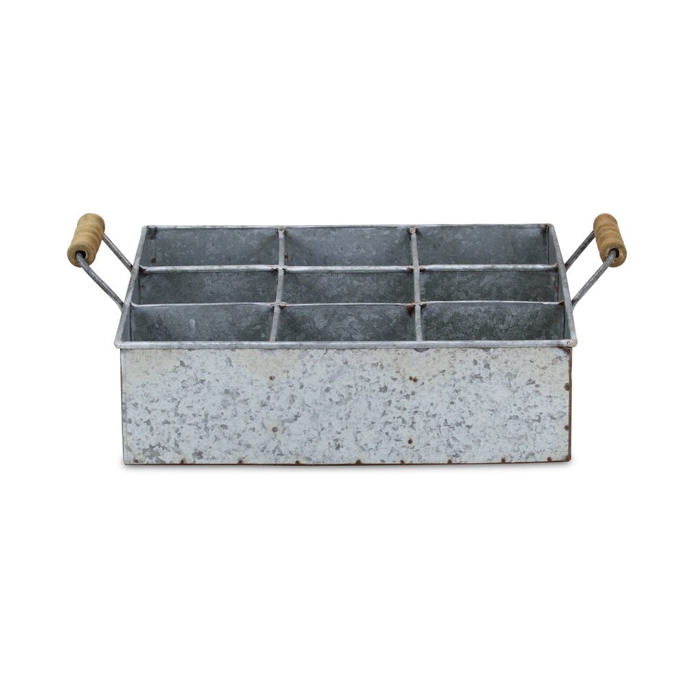 12" Silver Galvanized Metal Box HomeRoots