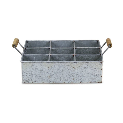 12" Silver Galvanized Metal Box HomeRoots