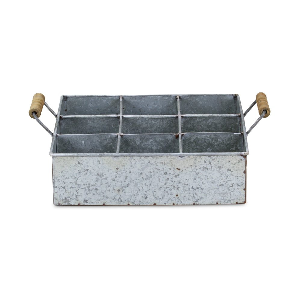 12" Silver Galvanized Metal Box HomeRoots