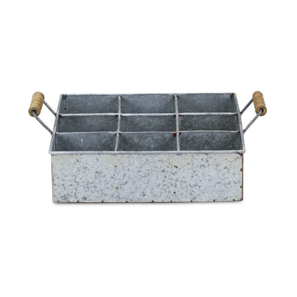 12" Silver Galvanized Metal Box HomeRoots