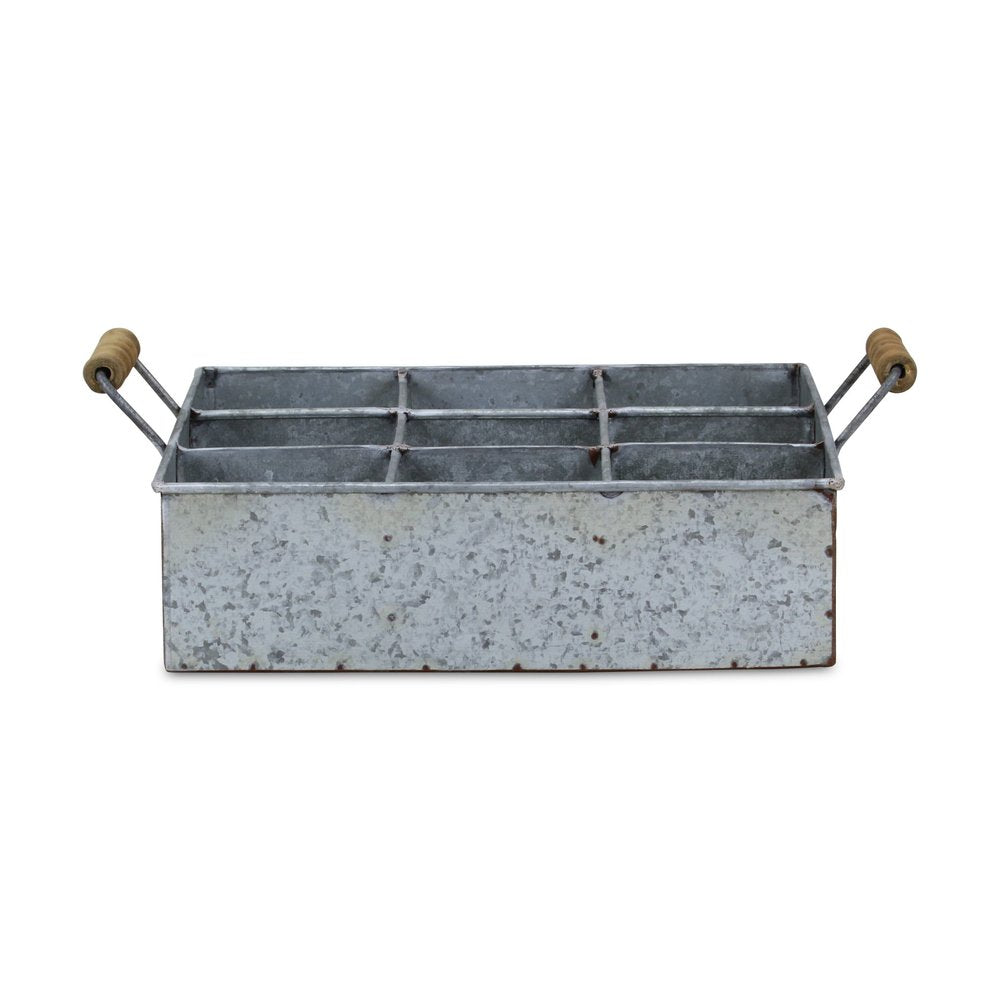 12" Silver Galvanized Metal Box HomeRoots