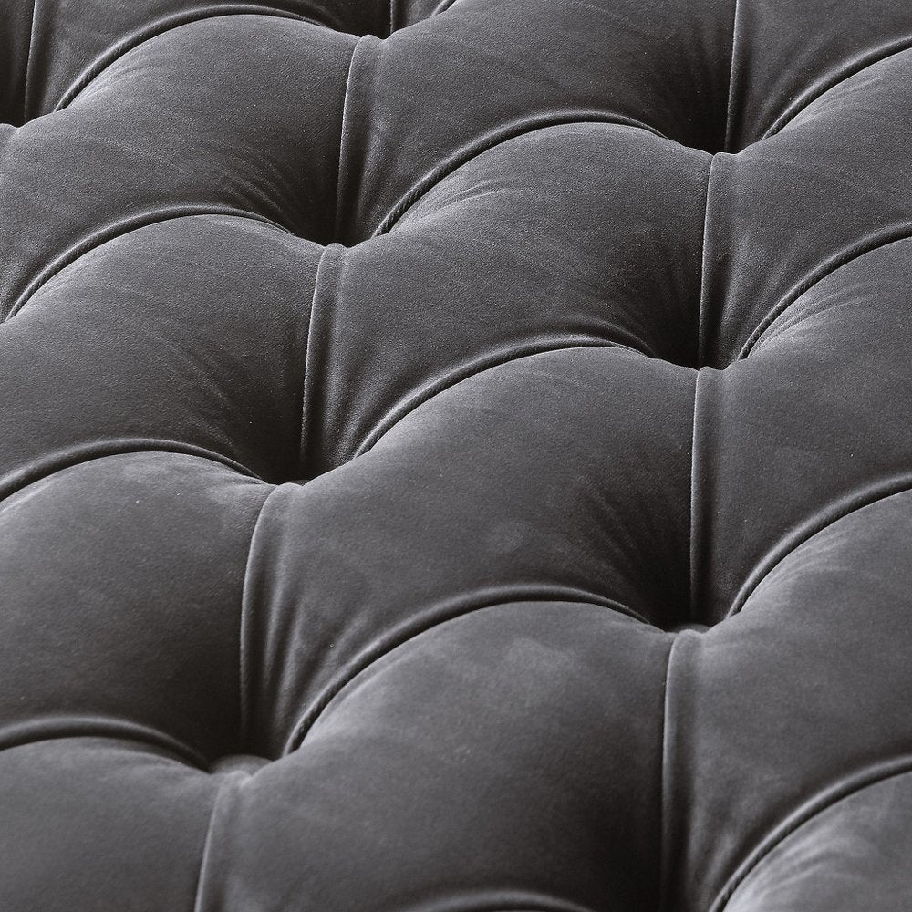 36" Gray Velvet Storage Ottoman HomeRoots