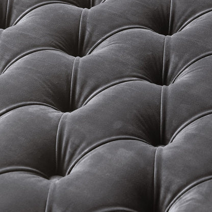 36" Gray Velvet Storage Ottoman HomeRoots