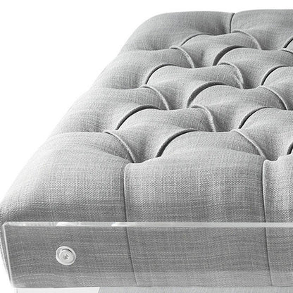 36" Gray Velvet Storage Ottoman HomeRoots