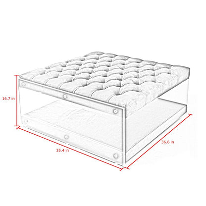 36" Gray Velvet Storage Ottoman HomeRoots