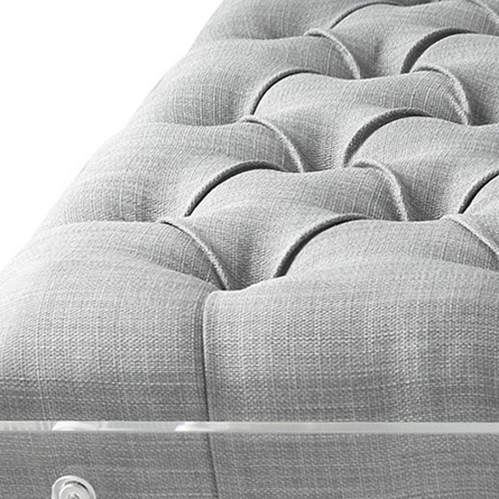 36" Gray Velvet Storage Ottoman HomeRoots