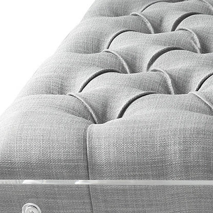 36" Gray Velvet Storage Ottoman HomeRoots