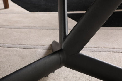 118" Gray And Black Ceramic And Metal Trestle Base Dining Table HomeRoots