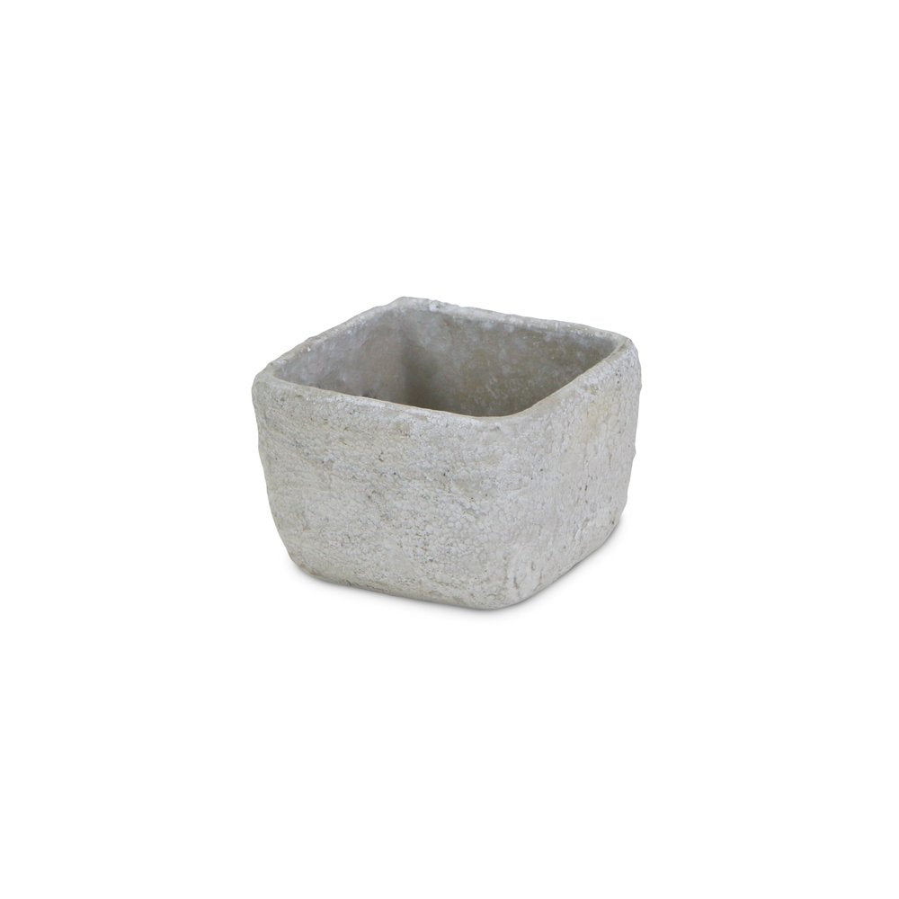 Gray Cement 6 Ounce Crackle Square Distressed Pot Planter HomeRoots