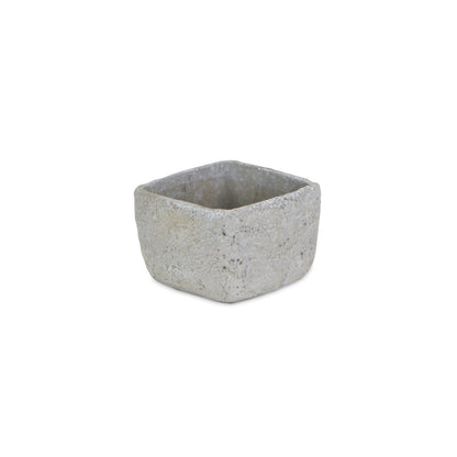 Gray Cement 6 Ounce Crackle Square Distressed Pot Planter HomeRoots