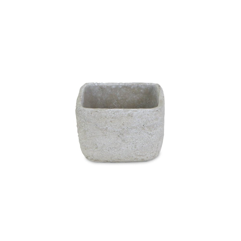 Gray Cement 6 Ounce Crackle Square Distressed Pot Planter HomeRoots