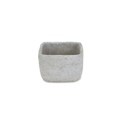 Gray Cement 6 Ounce Crackle Square Distressed Pot Planter HomeRoots