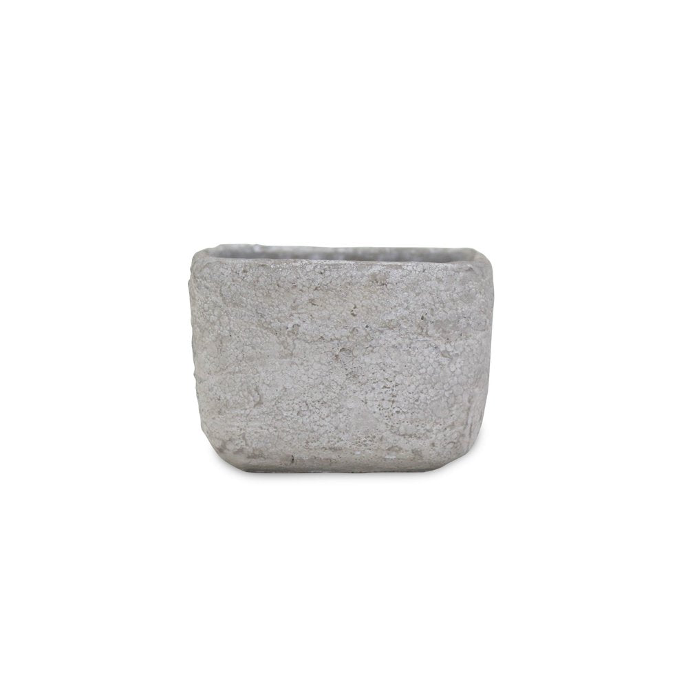 Gray Cement 6 Ounce Crackle Square Distressed Pot Planter HomeRoots
