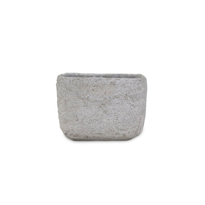 Gray Cement 6 Ounce Crackle Square Distressed Pot Planter HomeRoots