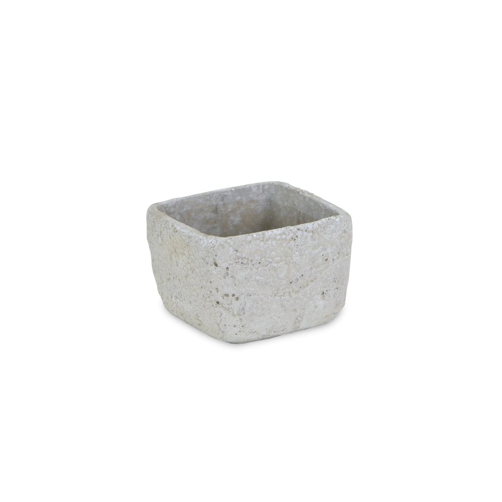 Gray Cement 6 Ounce Crackle Square Distressed Pot Planter HomeRoots