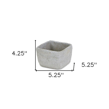 Gray Cement 6 Ounce Crackle Square Distressed Pot Planter HomeRoots