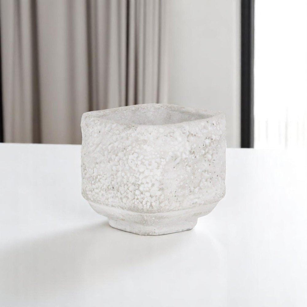 Gray Cement 106 Ounce Crackle Square Distressed Pot Planter HomeRoots