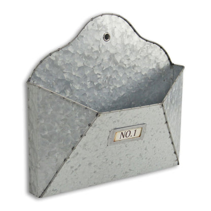 12" Gray Galvanized Metal Paper Organizer HomeRoots