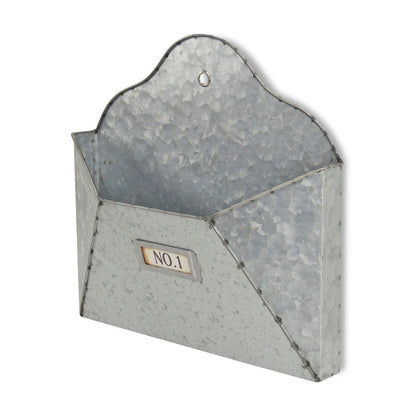 12" Gray Galvanized Metal Paper Organizer HomeRoots