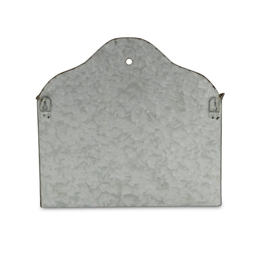 12" Gray Galvanized Metal Paper Organizer HomeRoots