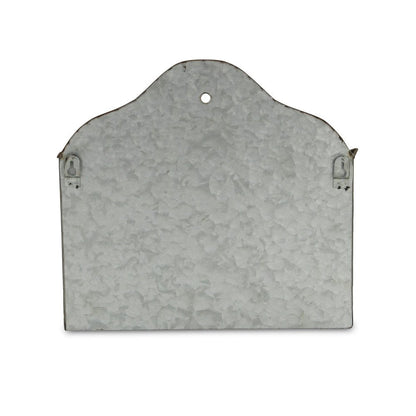 12" Gray Galvanized Metal Paper Organizer HomeRoots