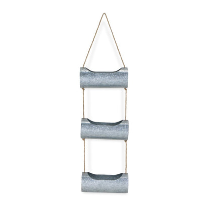 Silver Galvanized Metal Three Tier Hanging Planter HomeRoots