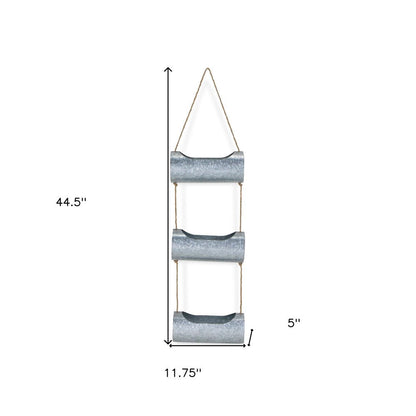 Silver Galvanized Metal Three Tier Hanging Planter HomeRoots