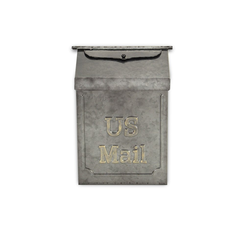 9" Gray Galvanized Metal Paper Organizer With Lid HomeRoots